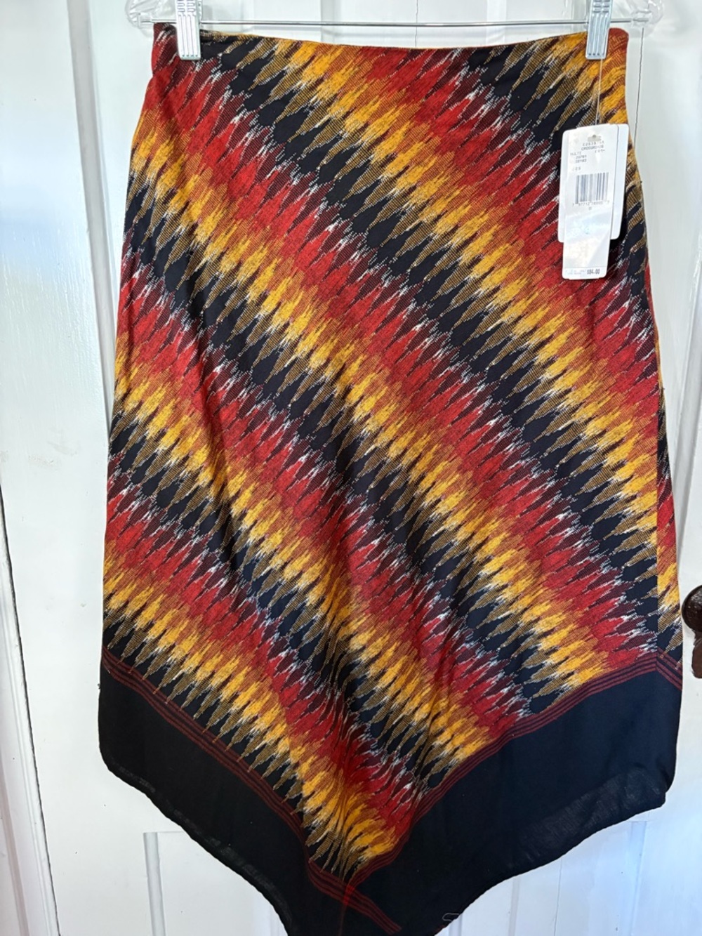 Vintage Chevron 100% Cotton Handkerchief Boho Hem Skirt Jones New York Sport